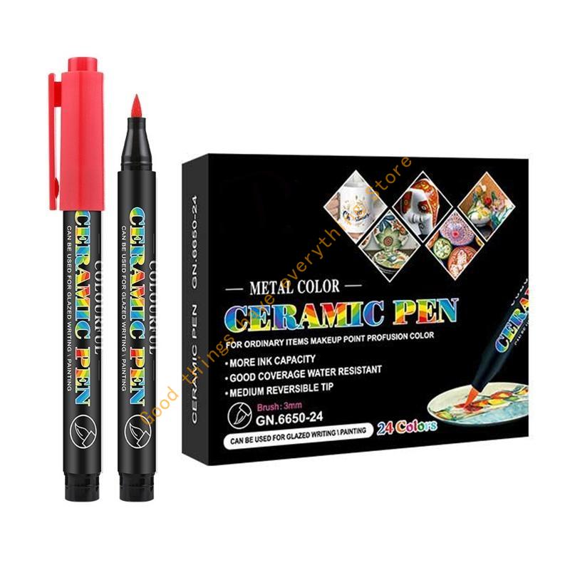 12/24 Color High Temperature Oven Baked Ceramic Marker Pen Set Acrylic Paint Pen 55KF