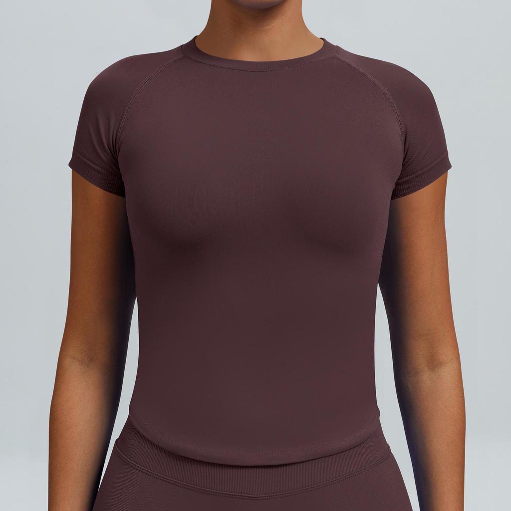Quick-Dry Slim Fit Yoga T-Shirt - Stretch, Moisture & Sweat-Wicking Fitness Short Sleeve Top