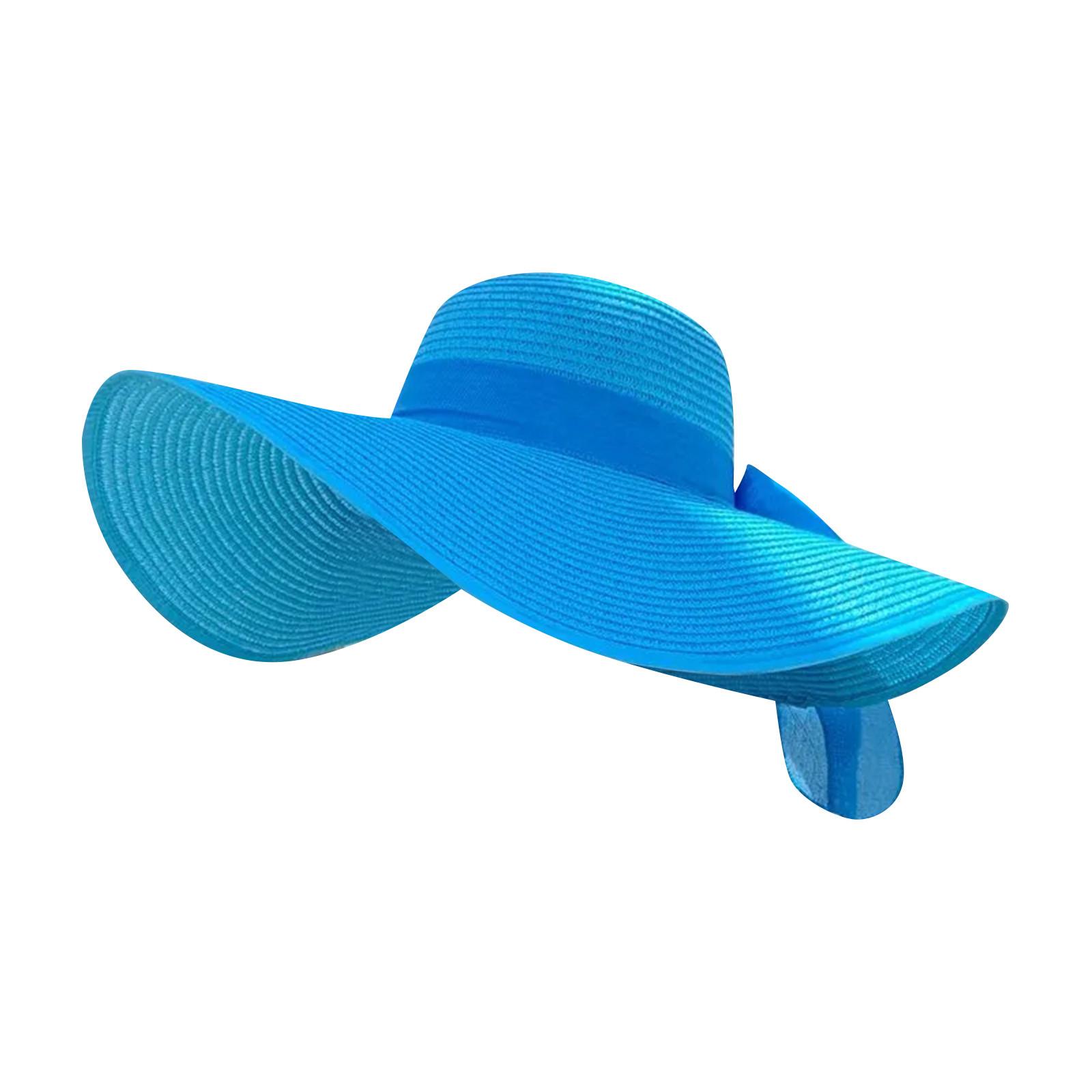 

Пляжная шляпа Детская летняя пляжная Большая от солнца и солнцезащитная Прогулочная Большая крутая шляпа Солнце Лето One Size синий