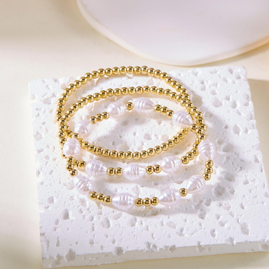 Bracelet women's high sense creative imitation pearl love beaded bracelet fashion stacking combination set bracelet