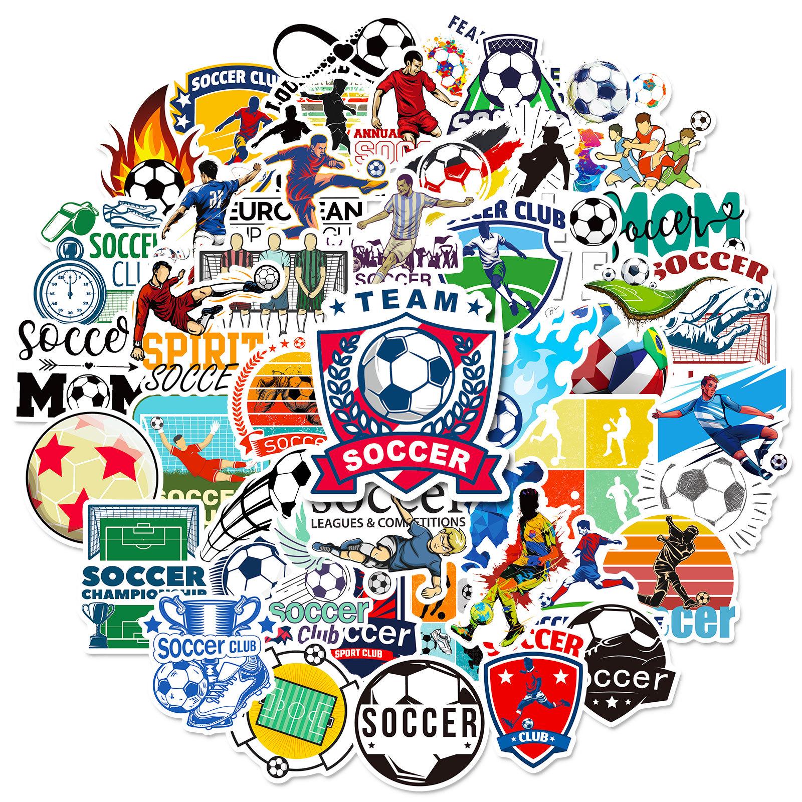 50 Sheets: American Style Green Soccer Stickers for Kids