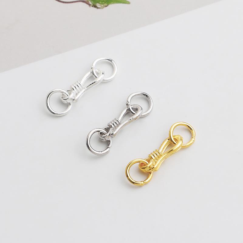 Gold-Plated S925 Sterling Silver S-Hook Necklace & Bracelet Clasp Accessories