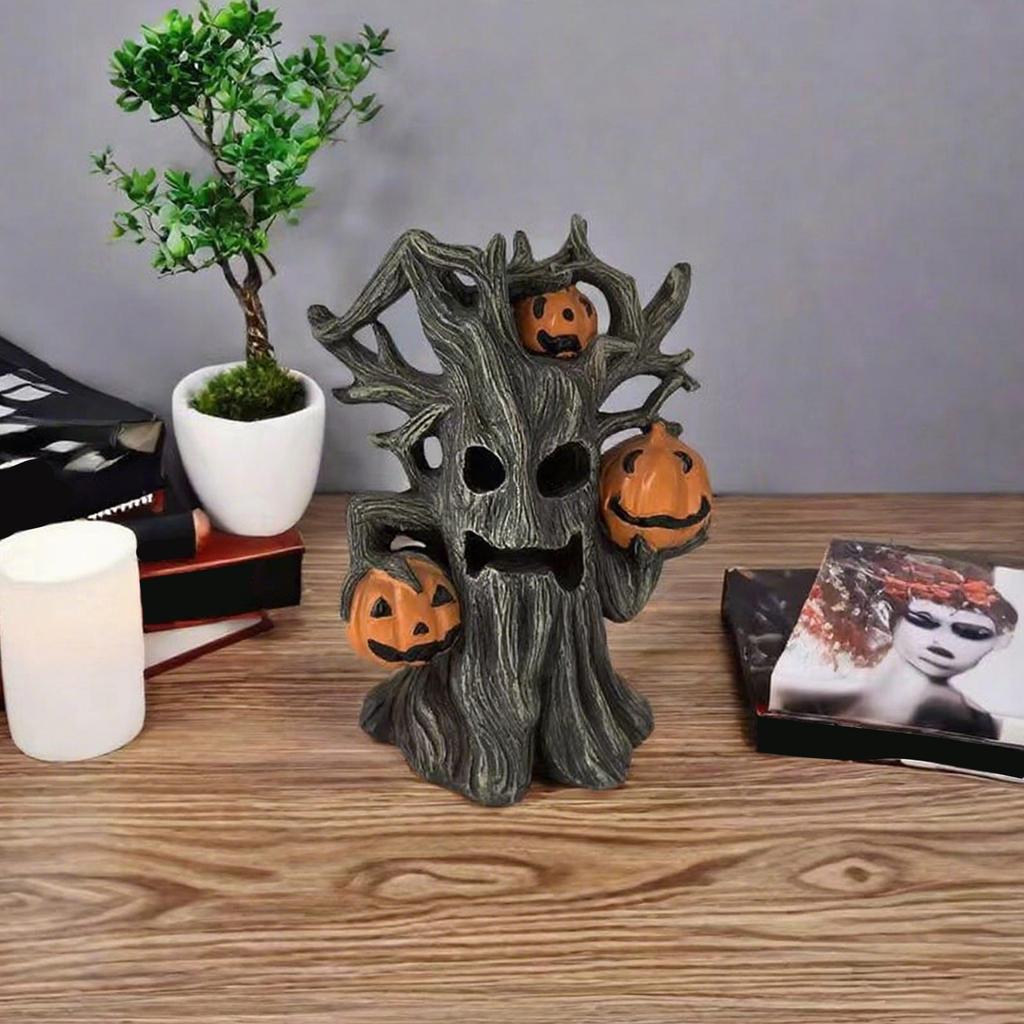 Halloween Pumpkin Tree Shape Sculpture Ornament Decoration Home Décor Crafts