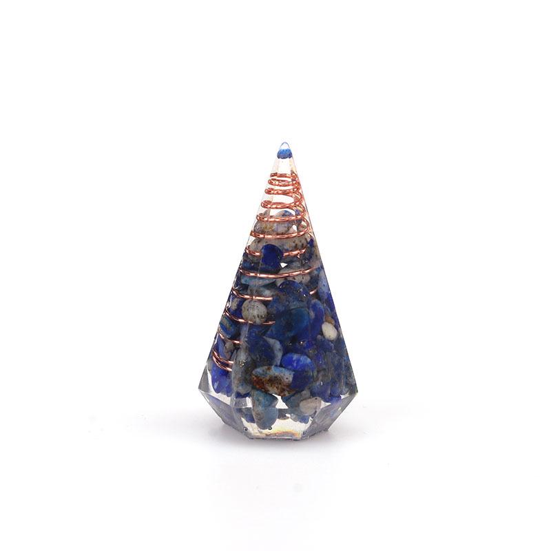 Hexagonal Seven-Color Crystal Stone Resin Pendulum Yoga Ornament