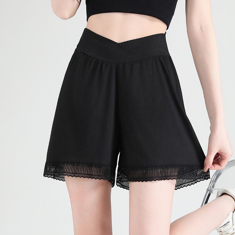 

Korean Fashion Ice Silk Low-Waist Maternity Shorts - Spring 2026 M чорний