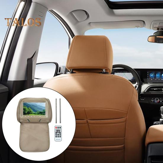 7" Car Headrest DVD Player 2 Screens Remote Control Display MP5 Control 16:9 LCD Video Player for Car Rear Seat Entertainment System
