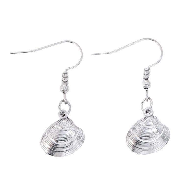 

Natural Shell Pattern Earrings Stainless Steel Allergy Safe Lightweight Design Shell Texture Earrings For Women