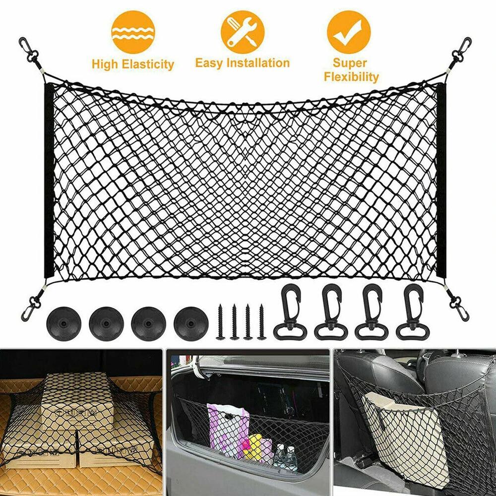 Universal Stort Bil Lastnät Nylon Elastisk Mesh Bagage Lastförvaring Pickup Ordning Nät för Skåpbil SUV Lastbil Mesh Nätficka