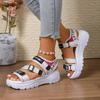 Fashion Chunky Platform Sports Sandals Women Wedges Height Increasing Shoes Woman 2025 Summer Thick Bottom Hook Loop Sandalias Plus Size