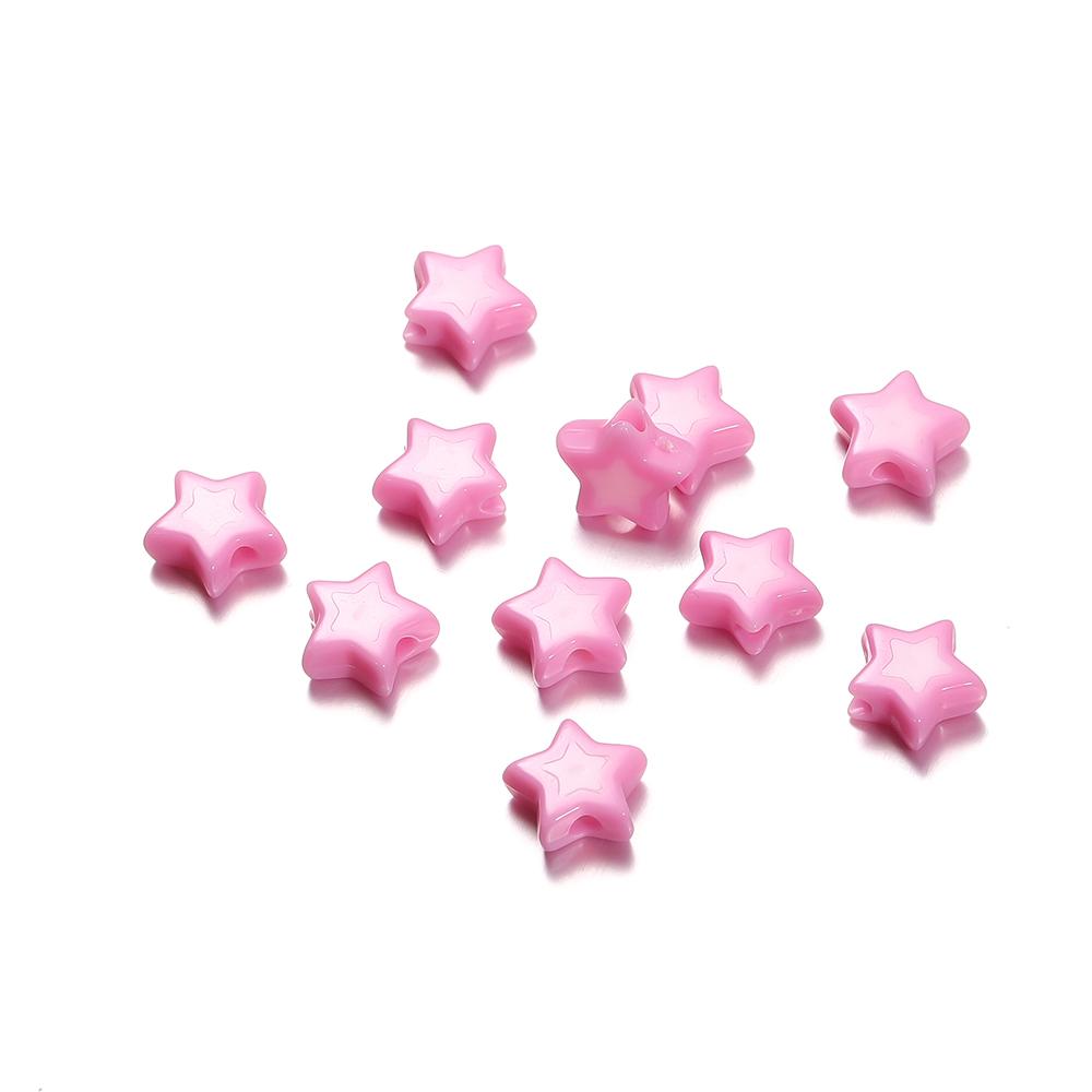50/100pcs 9*9.5mm Colourful Five-pointed Star Acrylic Loose Spacer Beads for Jewelry Making DIY Handmade Bracelets Accessories