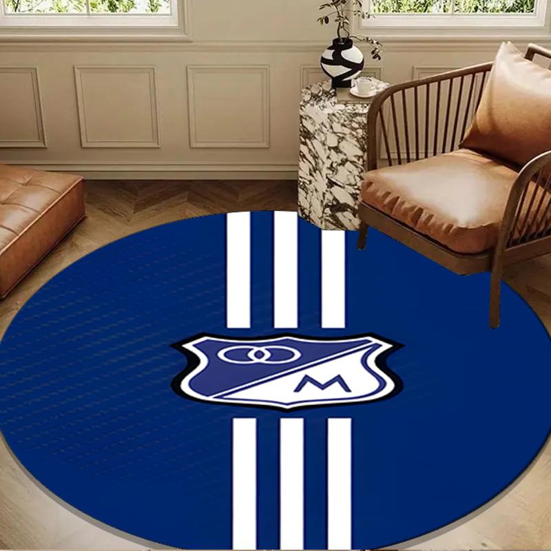 Blue White Crest Pattern Round mat Home Decor, Chair rug For livingroom,Bedroom, doormat home decor Birthday Gift Christmas Gifts
