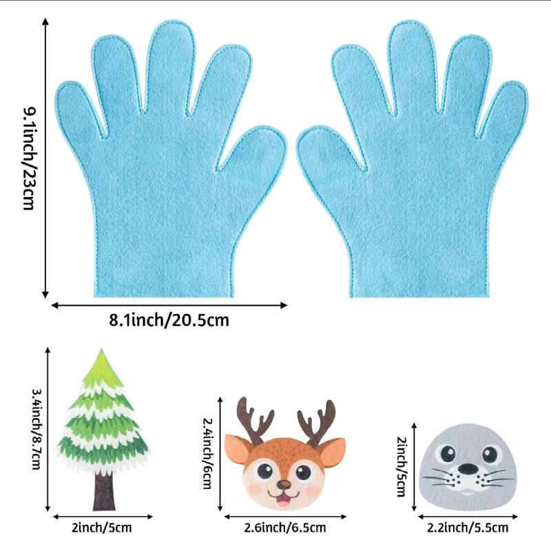 Children Hand Puppets Set Montessori Parish Toy DIY Animal Finger Puppets Storytelling Kindergarten Baby Interaction Social Tool