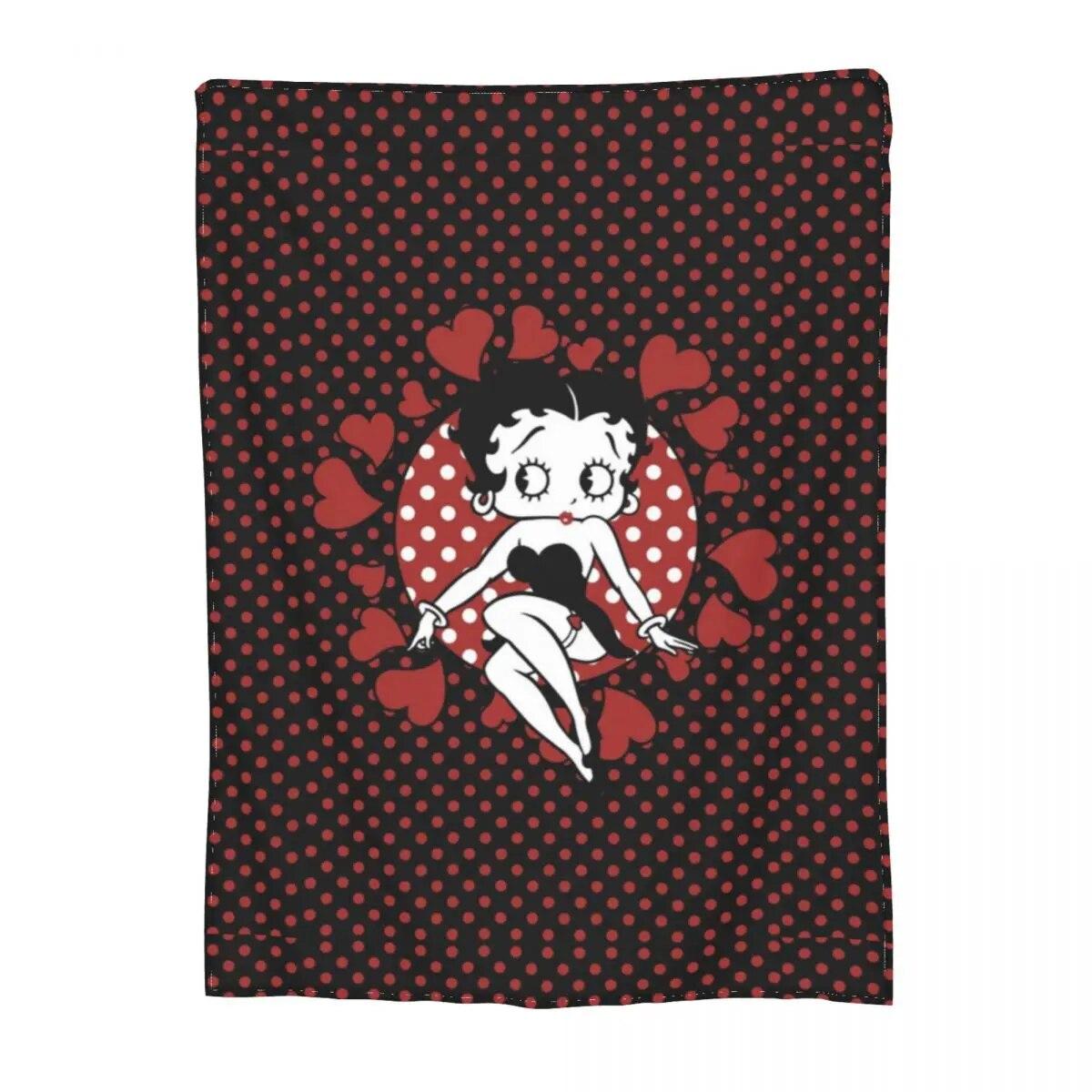 

Беттис Лав Миссис. Одеяло Boop, фланелевое украшение, расслабляющее супер мягкое одеяло для кровати, дорожные покрывала 100x75cm 40x30in