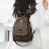 Korean version of retro style printing contrasting color plaid multi-purpose women's shoulder bag mature versatile backpack women
