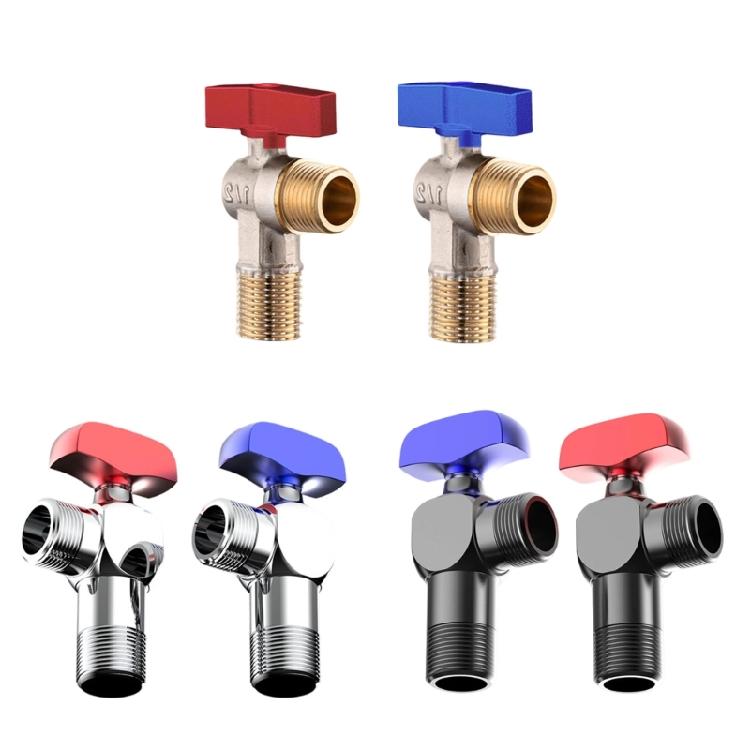 Bathroom High Flows Hot/Cold Water Shut Off Valves 1/2inch Turn Angle Stop Valves Metal Plumbing Fitting Easy to Install