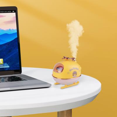 Cute Duck Pilot Airplane USB Humidifier 300ml Portable Personal Cool Mist Humidifier with Colorful Night Light Bedroom Office Desk Nursery Decoration