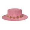 Metal Chain Beach Sun Straw Hats for Women UV Sun Protection Wide Brim Travel Party Hat Hollow Design Boater sombrero de paja