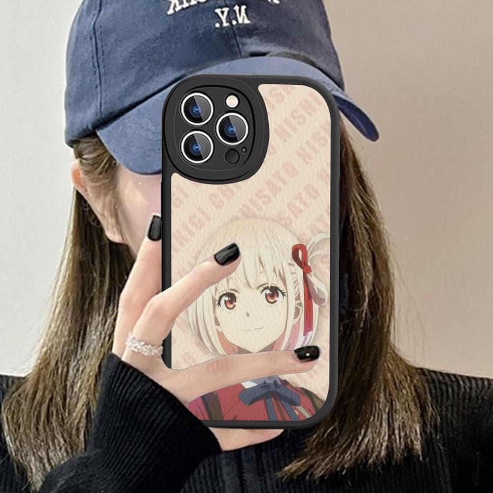 Anime Lycoris R-Recoil Phone Case Hard Leather For iPhone 14 13 12 Mini 11 14 Pro Max Xs X Xr 7 8 Plus Fundas
