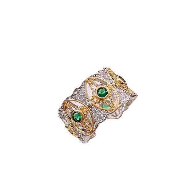 Vintage Palast Blumenring Diamantstil Leichter Luxus Premium Zeigefinger Schmuck
