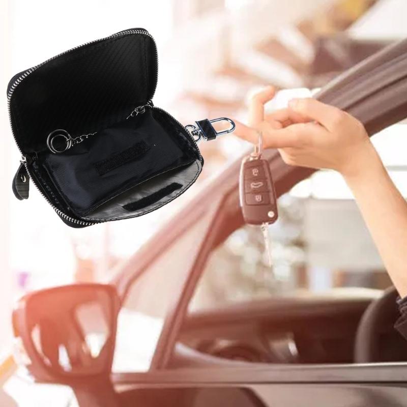 RFID Shielded Signal Zipper Bag Faraday Car Key Signal Shielding Box Key Fob Bag