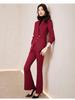Women's High-End Red Blazer Suit - Casual, Professional, Celebrity Style for Autumn/Spring
