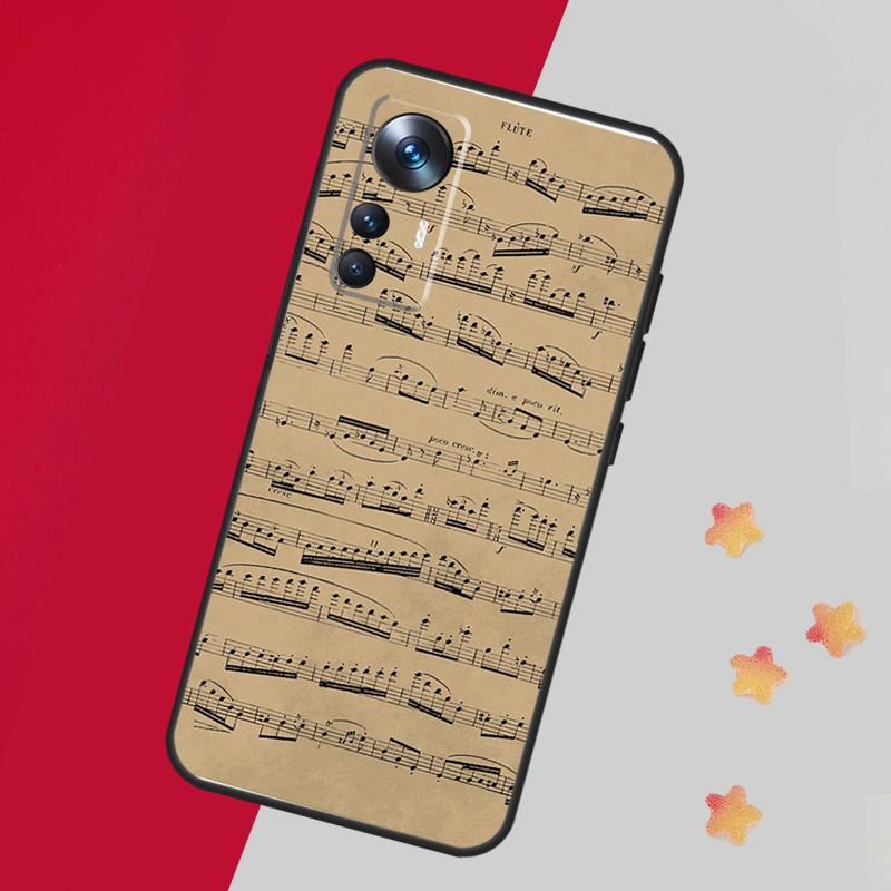 Sheet Music Case For Xiaomi 14 13 15 Ultra 11T 12T 13T 14T Pro Cover For POCO X7 Pro X3 X5 X6 F5 F6 F7