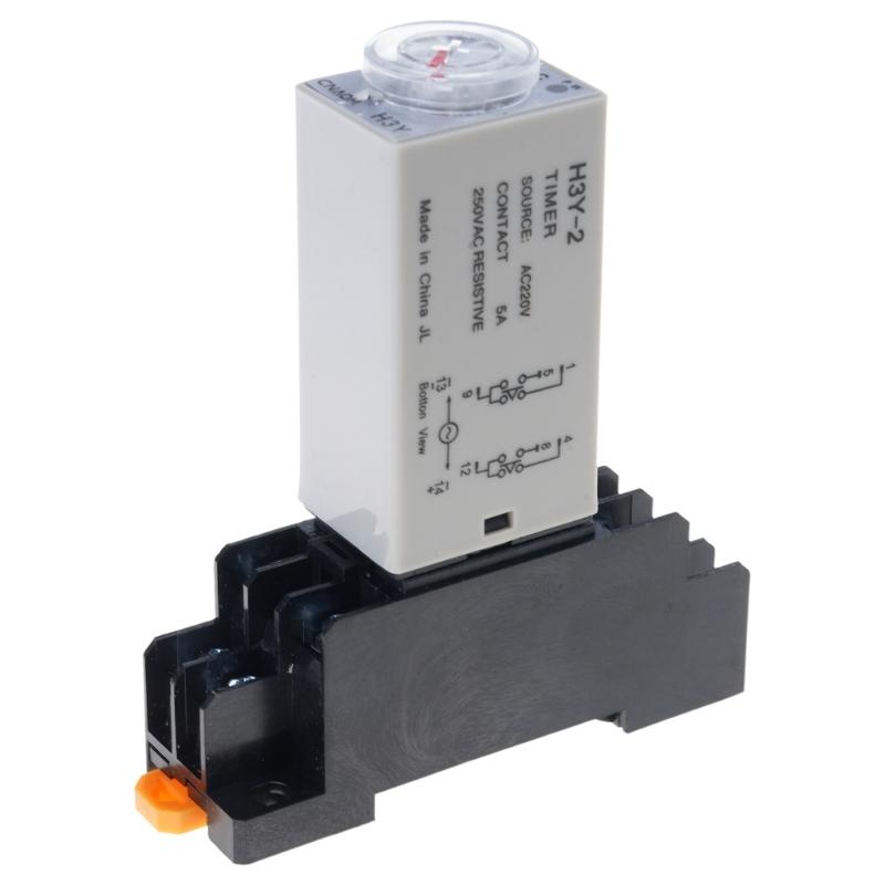 Zeitrelais Einschaltverzögerung Drehknopf 0-60 Sekunden Timer Verzögerungstimer mit Basissockel Einschaltzeitrelais Langlebig