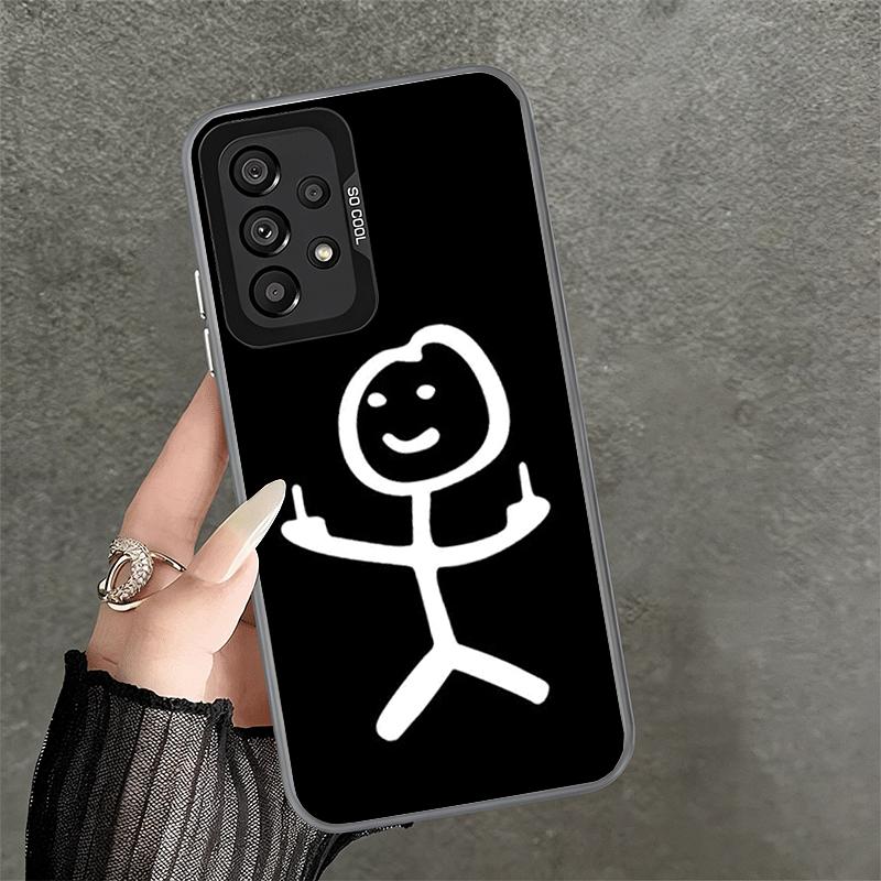 Funny Stickman Matchman Shockproof Phone Case for Samsung A17 A16 A15 A14 A37 A57 A36 A56 A26 A35 A55 A25 A34 A54 A24 A13 A23 A3