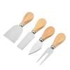 4 Pcs Cheese Knife Set Stainless Steel Wooden Handle Cheese Knife Fork Butter Knife Four Piece Set Kitchen Cheese Cooking Tools