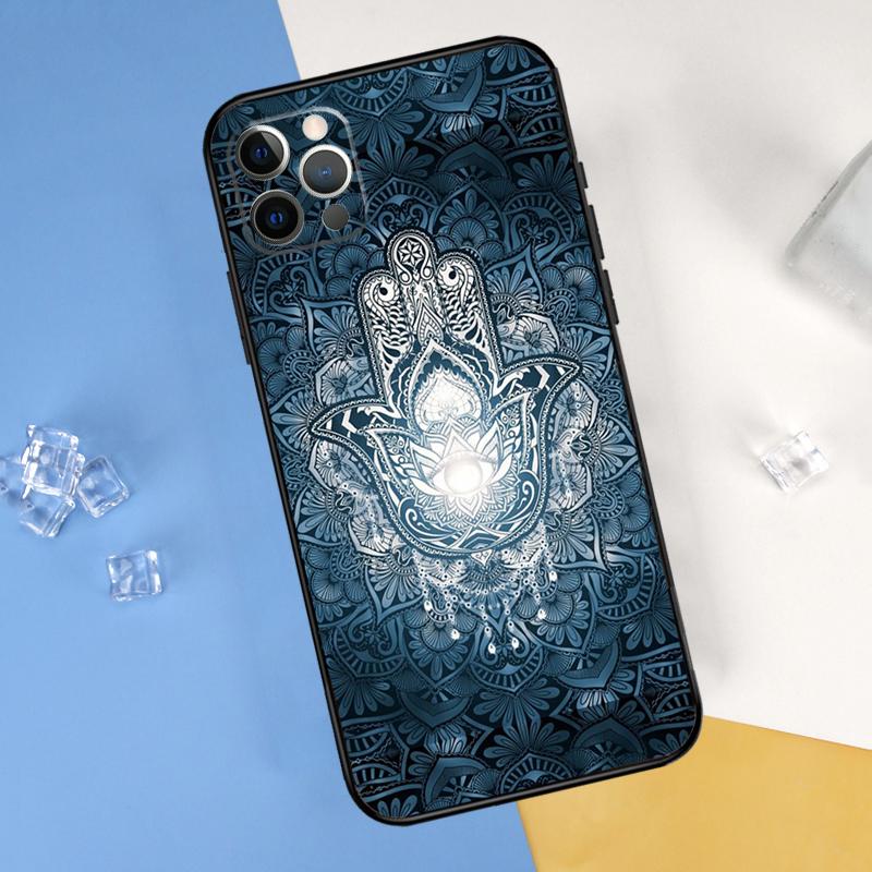 Hamsa Hand of Fatima Case For iPhone 16 15 13 12 11 14 Pro Max Mini Cover For iPhone 16 15 XR X XS Max Plus Phone Case