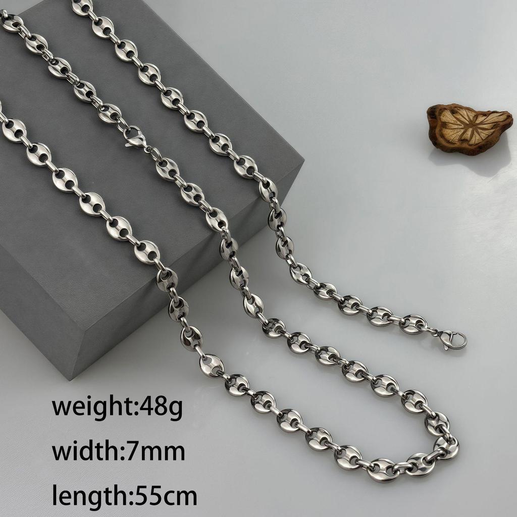 18k Vergoldetes Kaffeebohnen-Ketten-Halsketten- und Armband-Set