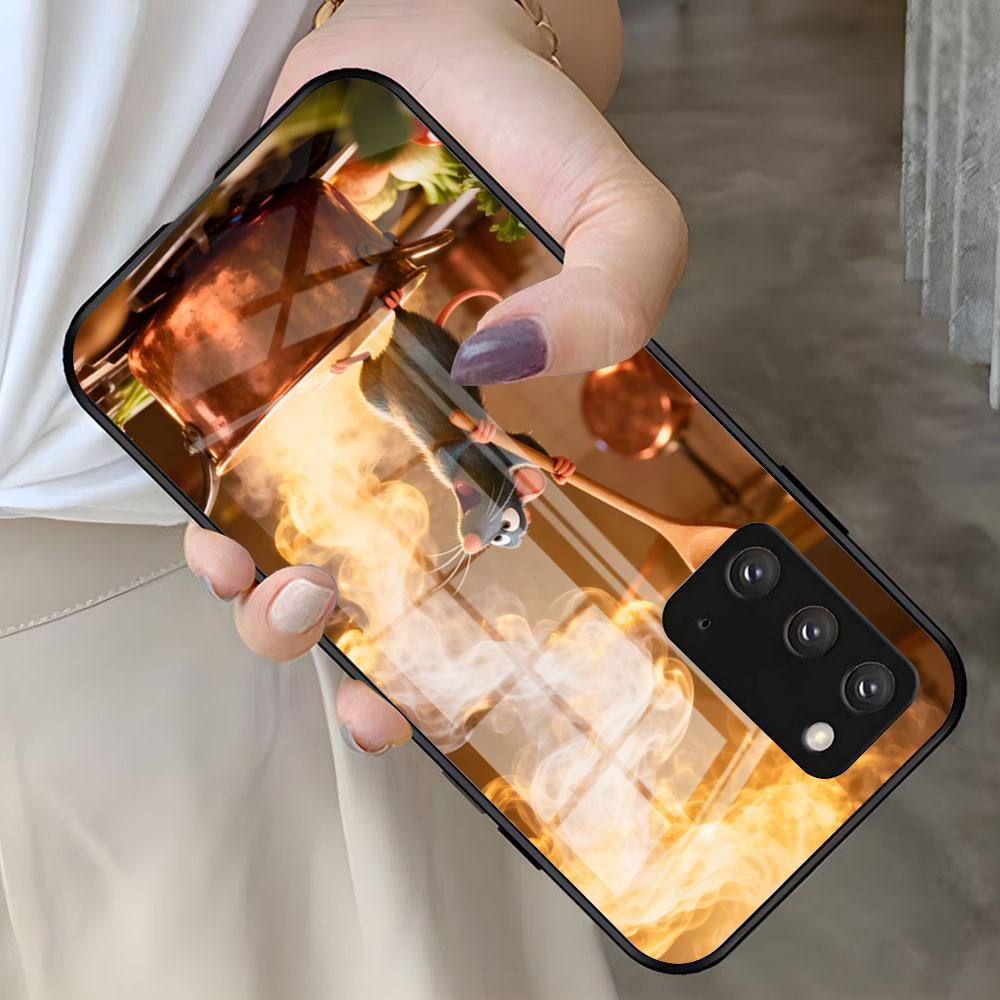 R-Remy R-Ratatouille Phone Case For Samsung S26 S25 S24 FE S23 S22 S21 Plus S20 Ultra Note20Ultra Black Glass Cover