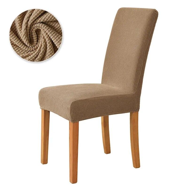 1pc Elastic Dining Chair Covers Polar Fleece Stretch Office Seat Protector Case for Wedding Hotel Banquet Wedding Party Decor