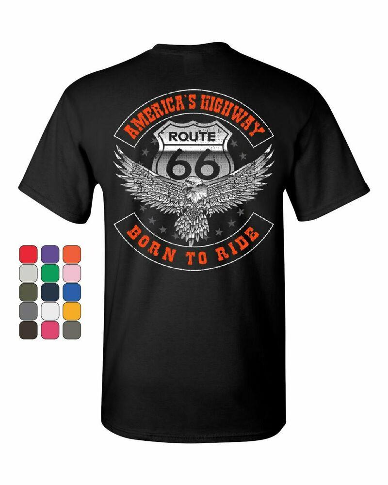 

Футболка унисекс AmericaS Highway Born To Ride Route 66 Biker Mc Chopper