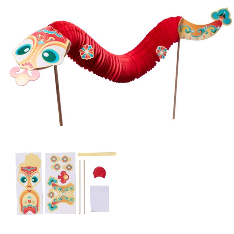 Chinese Snake Dance Craft Set Handmade 3D Snake Paper Puppet Set for Children Adult School Kindergarten