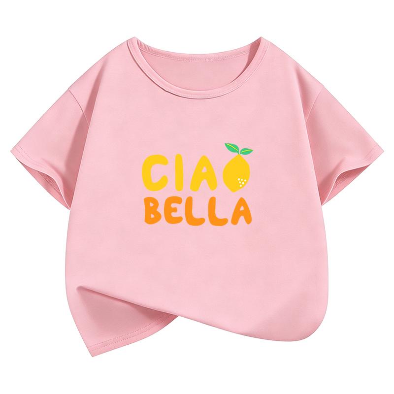 Graphic Ciao Bella Lemon Harajuku T Shirts Short Sleeve Kids Childrens Tshirt Boys Girls Casual Top Tee Summer Spring