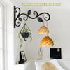 Wrought Iron Wall Mounted Holder Hanging Basket Bracket Flower Pot Hanger Wind Chime Lantern Support for Garden Decor