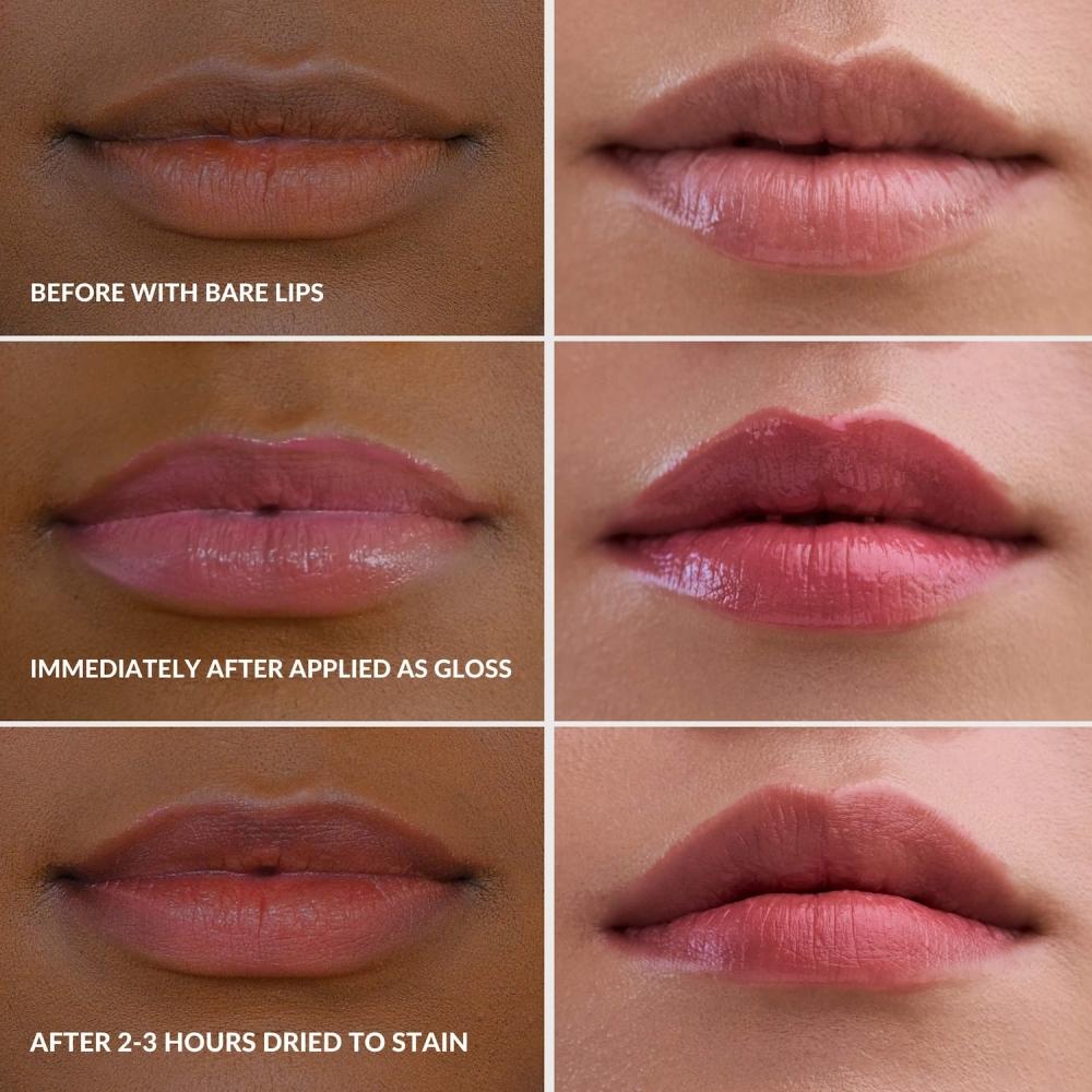 Mango People Hydrating Glossy Fruit Lip Stain 0.11 Oz 3.26 Ml Rose Milk Nude Pink