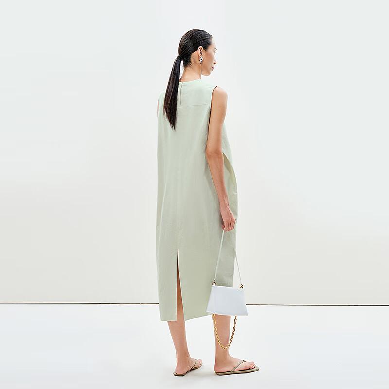 Less Women's Round Neck Sleeveless Cotton Dress