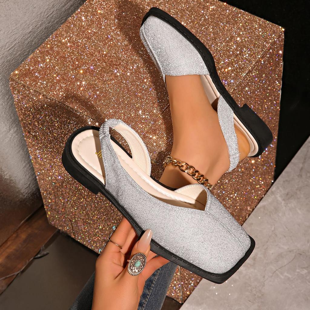 Large-size Vintage Chic Sandals with A Unique Design, A Niche Style, 2026 New Model, Closed-toe, Thick Heel, Women's Foreign Trade Wholesale