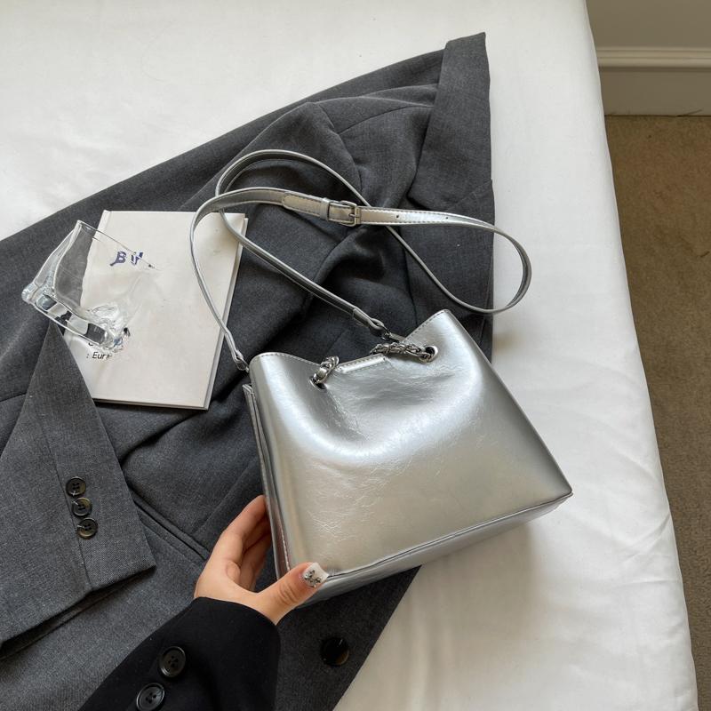 Small PU Leather Crossbody Bags for Women 2024 Y2k Korean Fashion Bucket Bag Lady Shoulder Bag Handbags and Purses