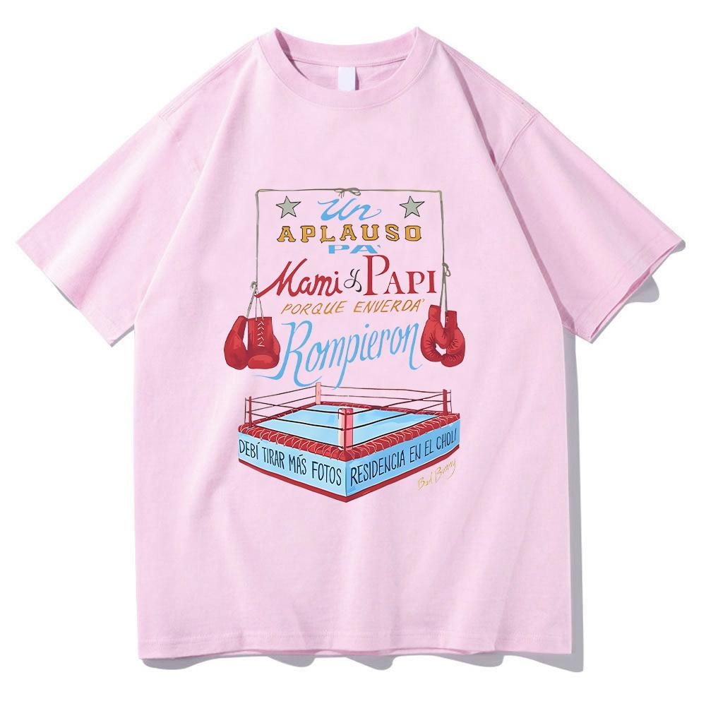 Bad Bunny DTMF Merch Boxing Tee Men/Women Aesthetic T-Shirt Unisex High Quality Cotton Tees Funny High Quality Casual Clothing