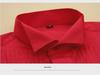 Swallowtail White Men's Stand Collar Long Sleeve Performance Dress Shirt