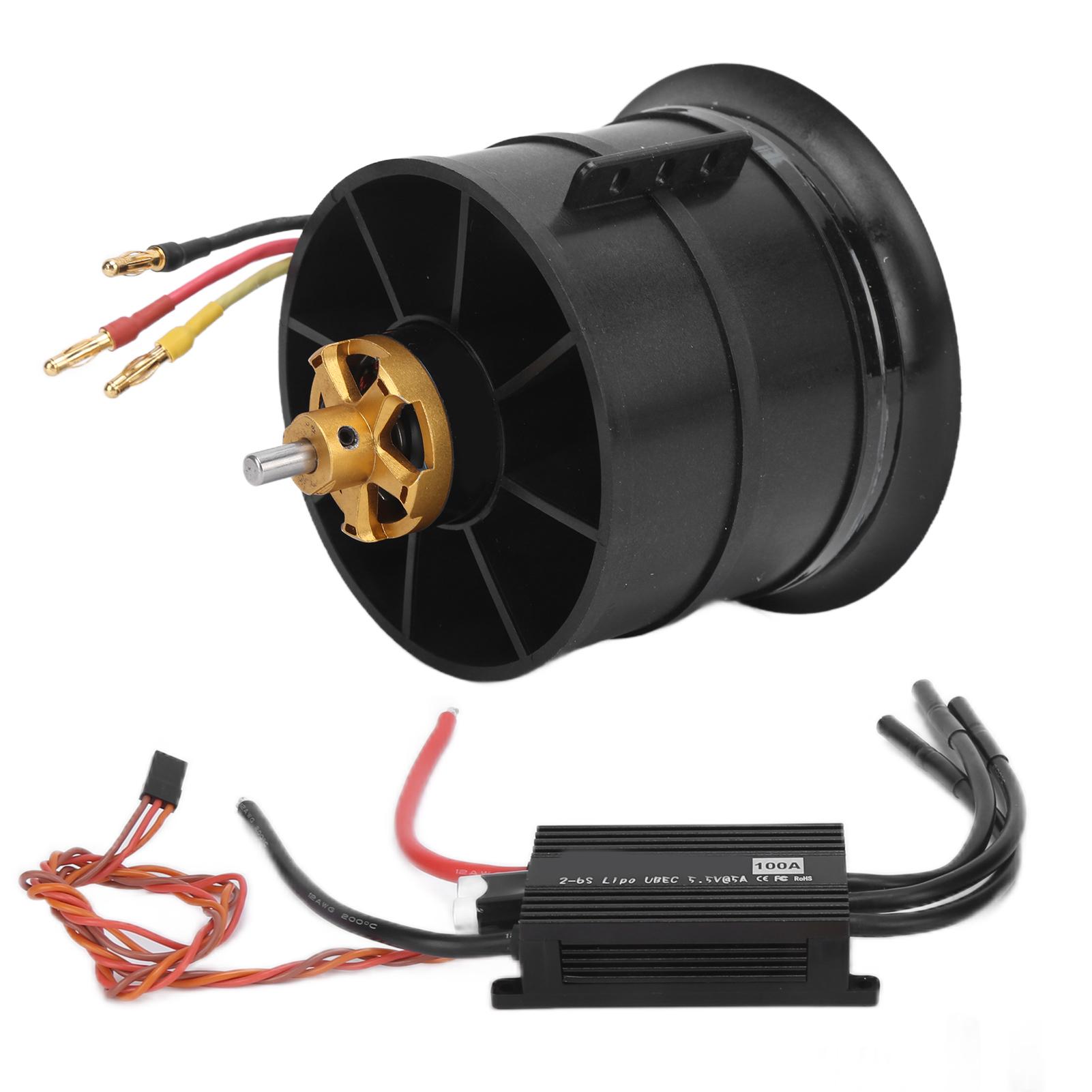 

Двигун QX 90 мм EDF Set 1450KV безщітковий двигун з 12-лопатевим канальним вентилятором і 100A ESC для літака RC