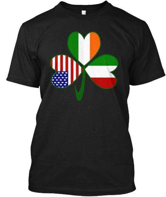

Italian Irish American Shamrock T-Shirt Made in the USA Size S to 5XL L