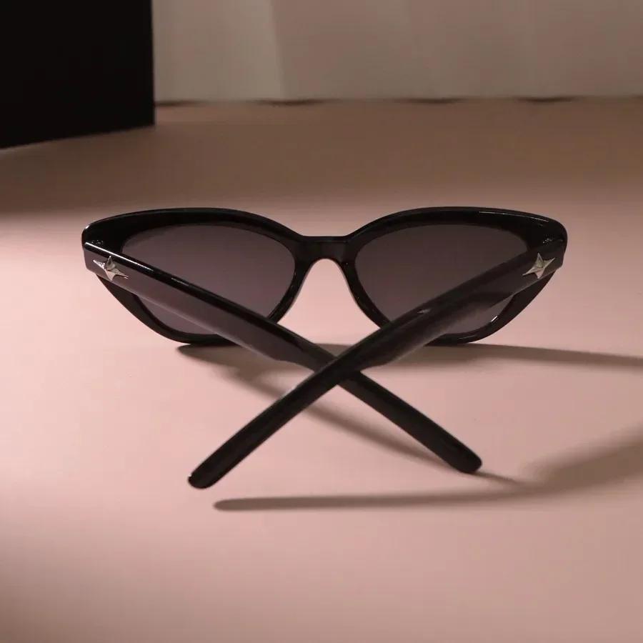 Casual Black Frame Cat Eye Sunglasses Women Men Sun Glasses Female Mirror Colors Designer Brand Fashion Luxurious Eyewear