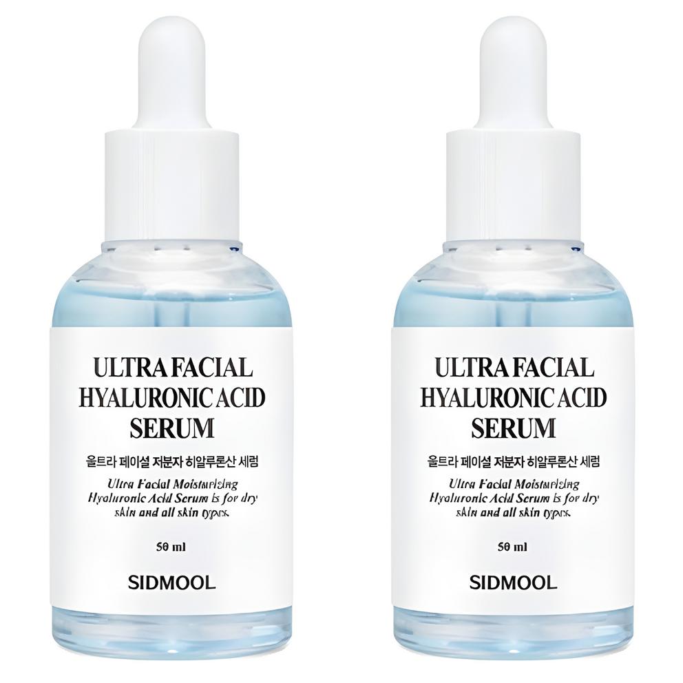 SIDMOOL Ultra Facial Moisturizing Low Molecular Hyaluronic Acid Serum, 50ml, 2pcs
