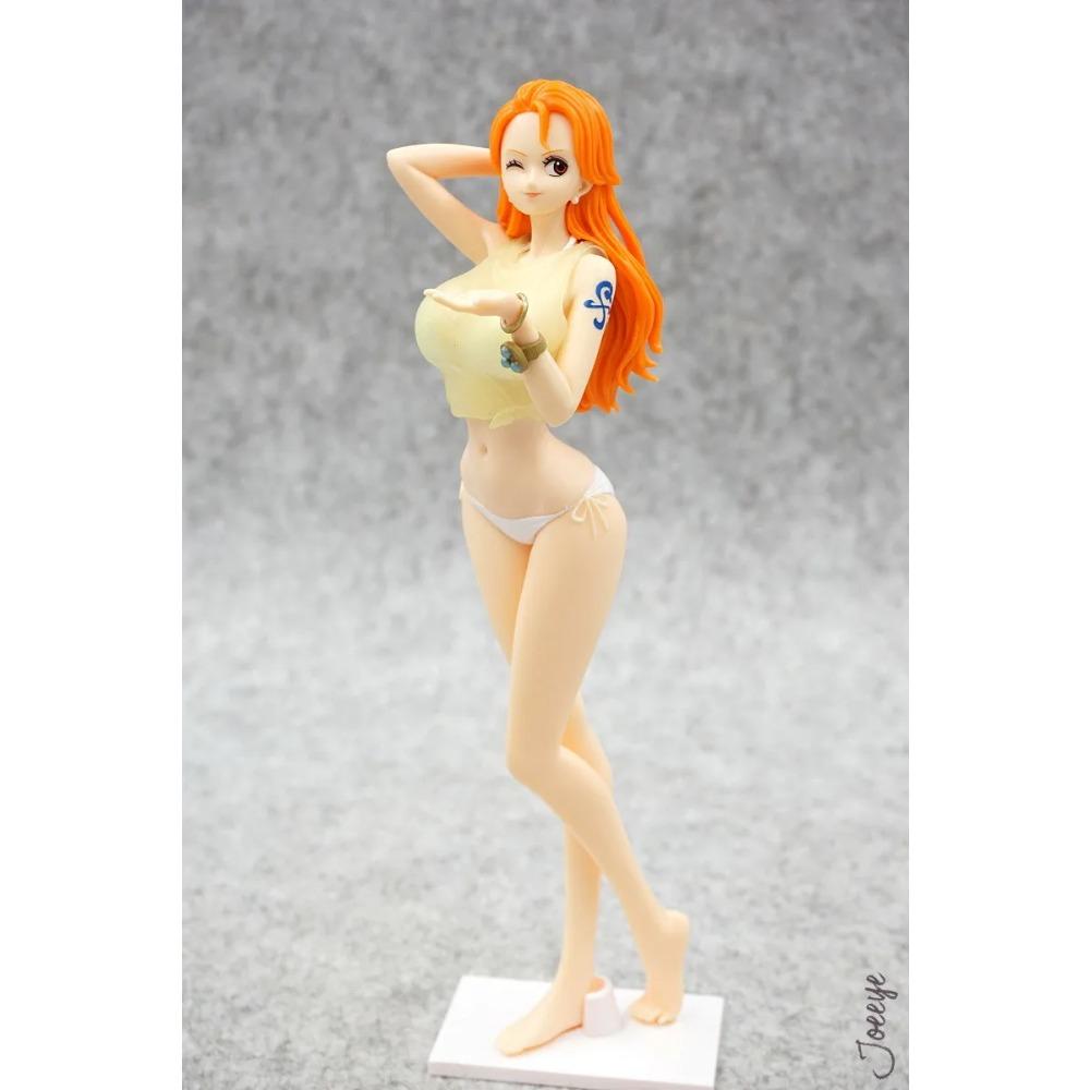 20CM Anime One Piece Nami Figure Swimsuit Ver Temperature-controlled Color-Changing Stand Model Toy Doll Aciton Figure PVC