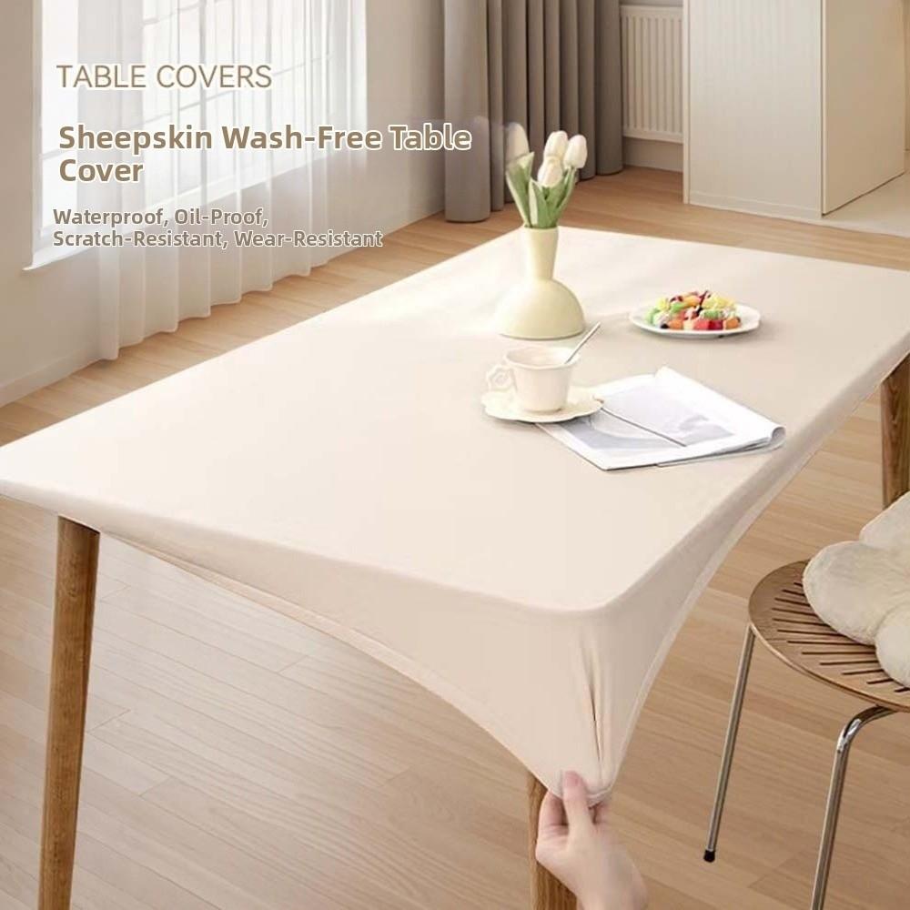 Rectangular Imitation Sheepskin Tablecloth Smooth Elastic Tea Table Cloth  Commemorative Day