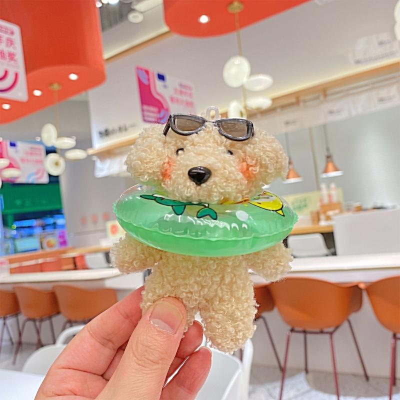Small Dog Keychain Soft and Adorable Stuffed Animal for Bags and Keys Personalized Keyrings Decoration for Women's Bag